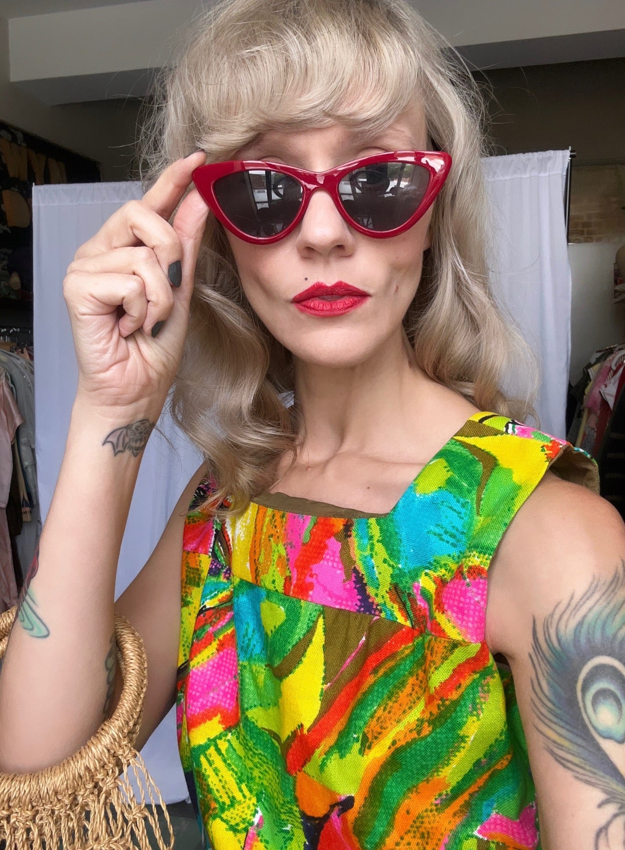Repro Vintage Inspired 1950s style Maroon Sunglasses