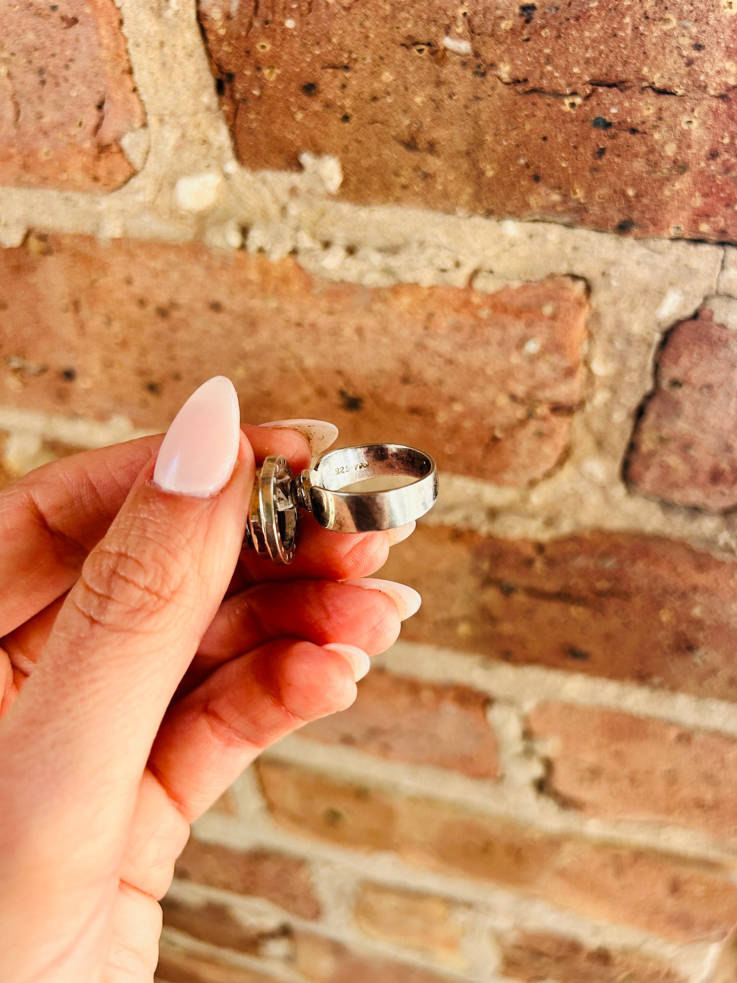 1990s Thai Sterling Silver Ring with Spinning Feature - 8