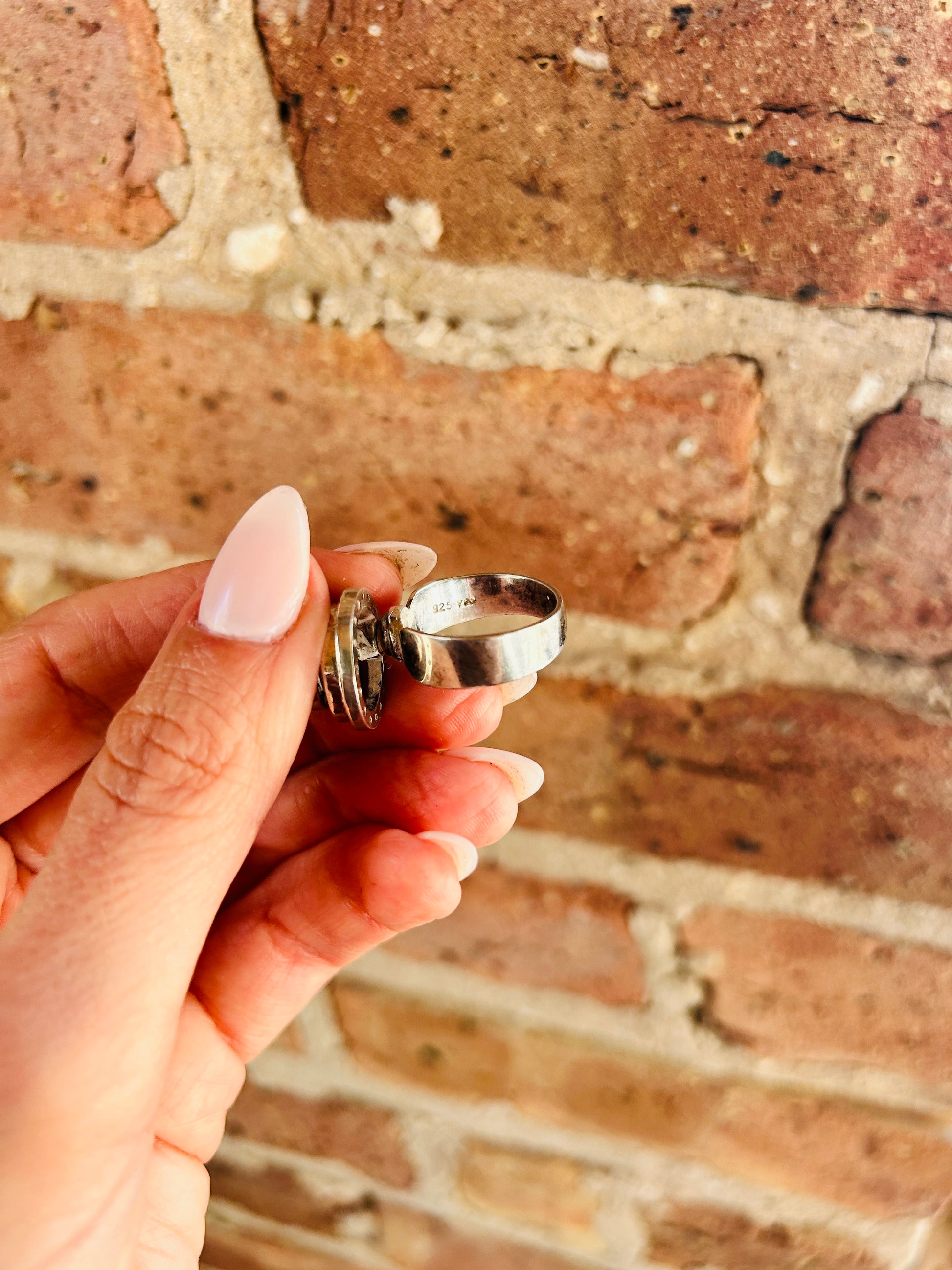 1990s Thai Sterling Silver Ring with Spinning Feature - 8