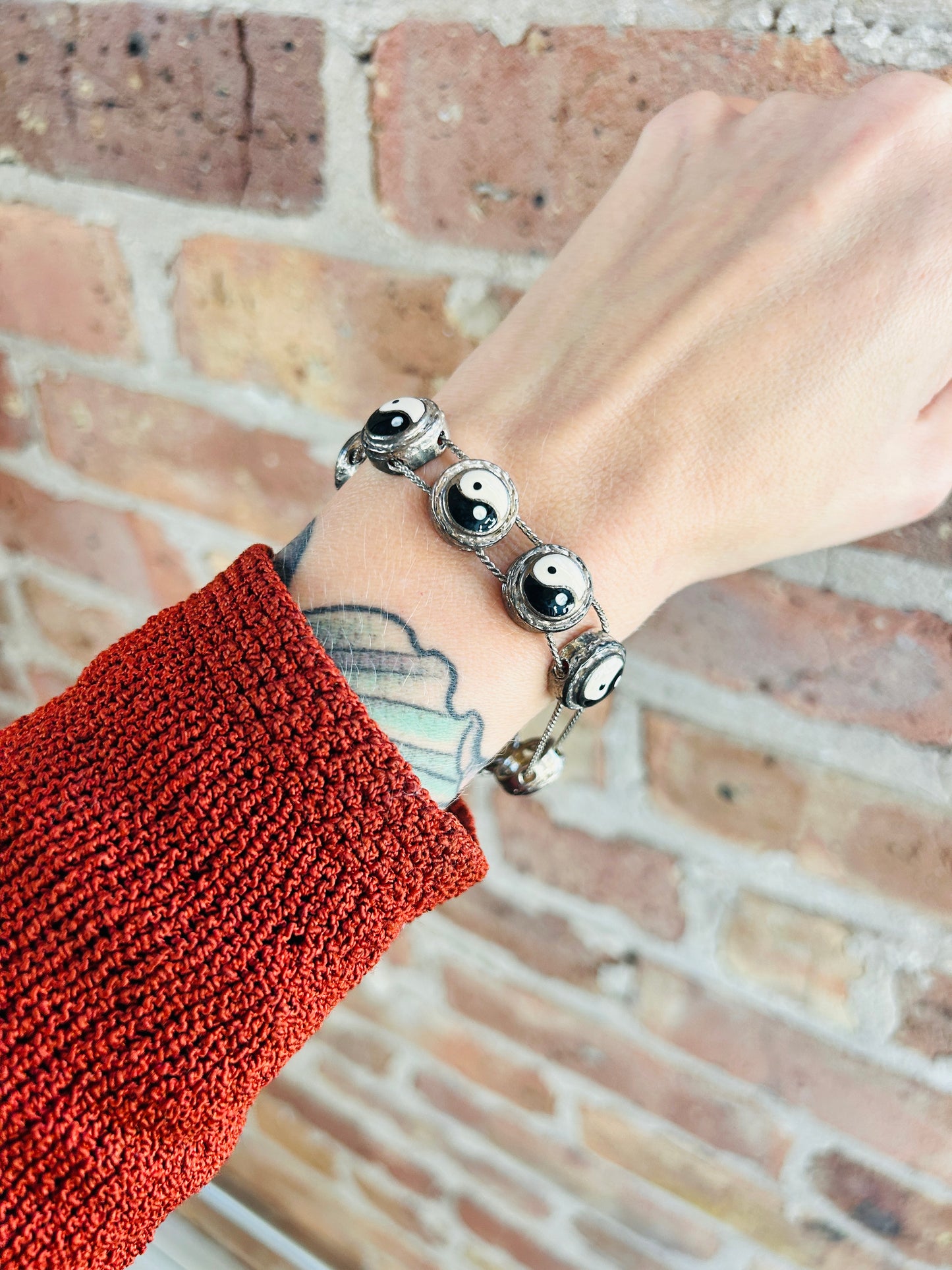 1990s Iconic Ying-Yang Silver Bracelet