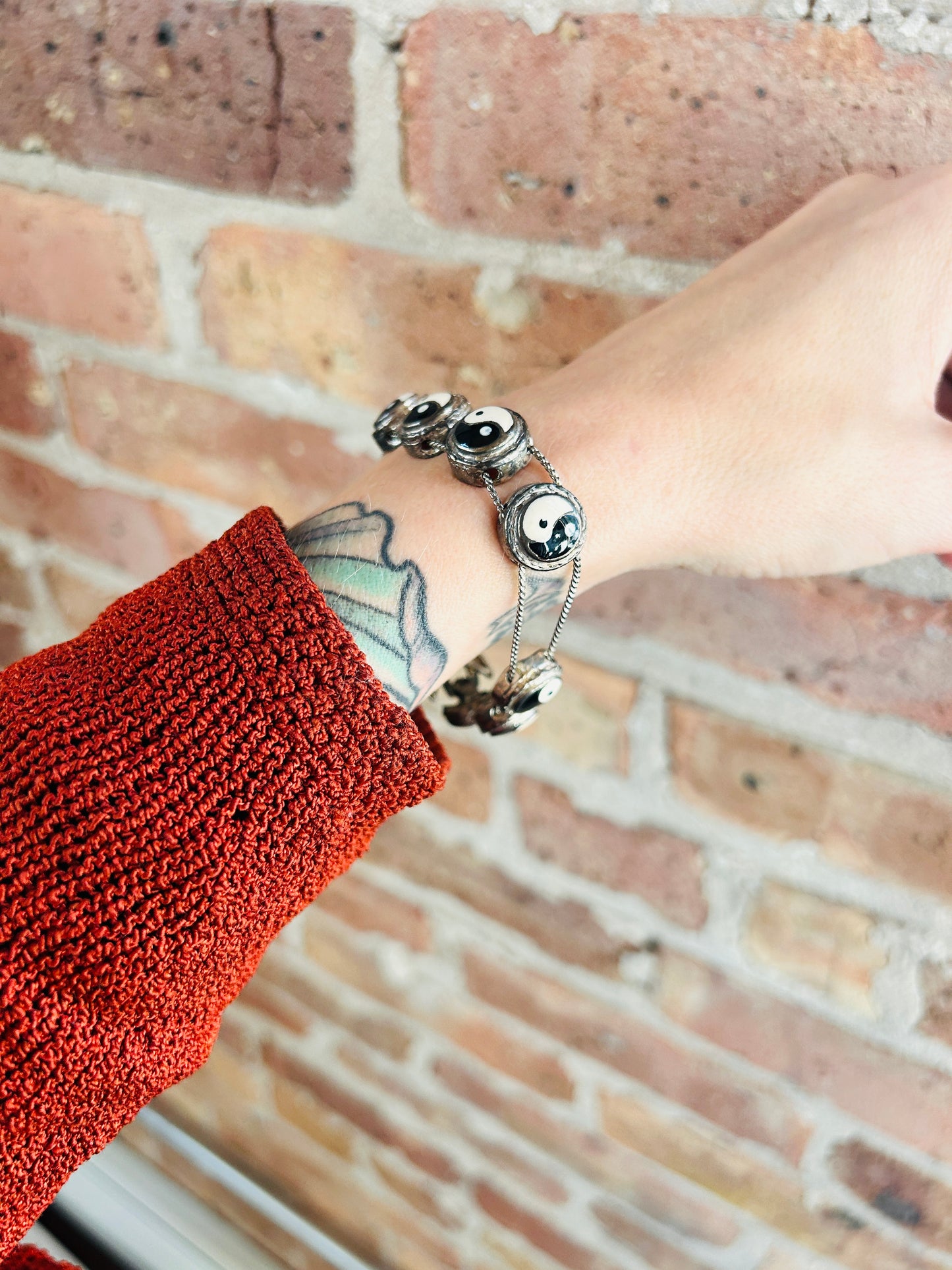 1990s Iconic Ying-Yang Silver Bracelet