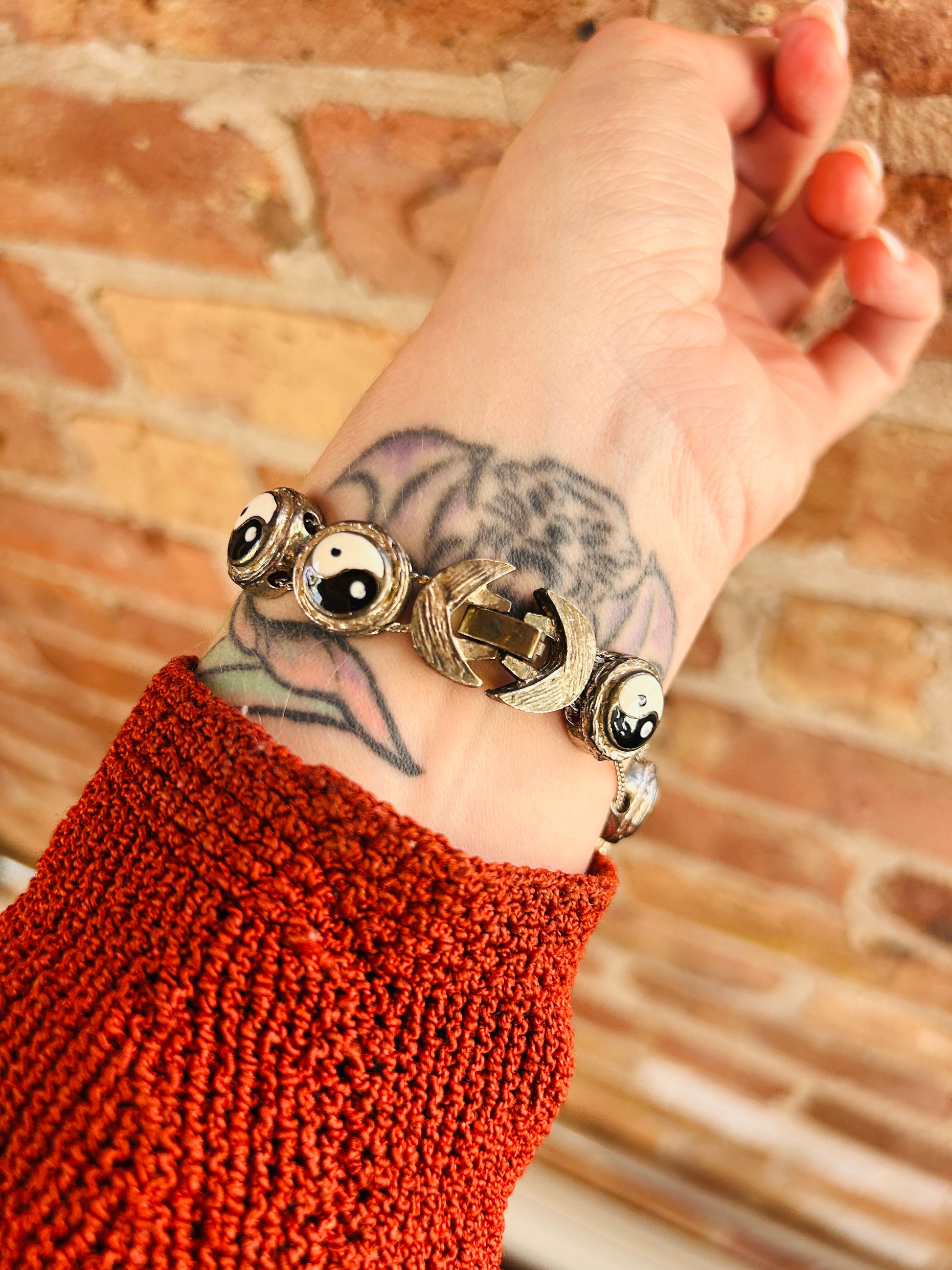 1990s Iconic Ying-Yang Silver Bracelet