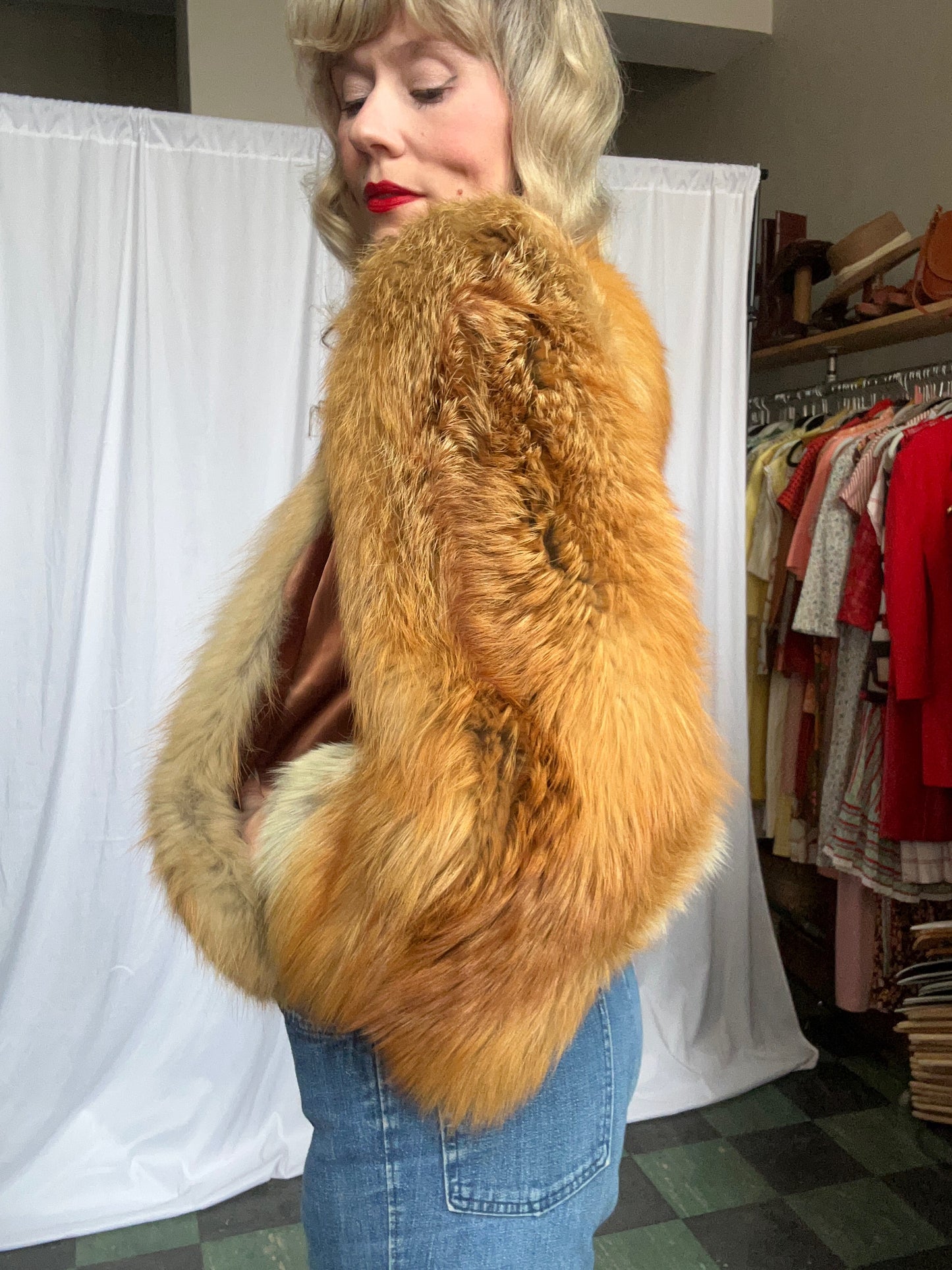Late 1930s Fox Fur Waist Length Coat - Small