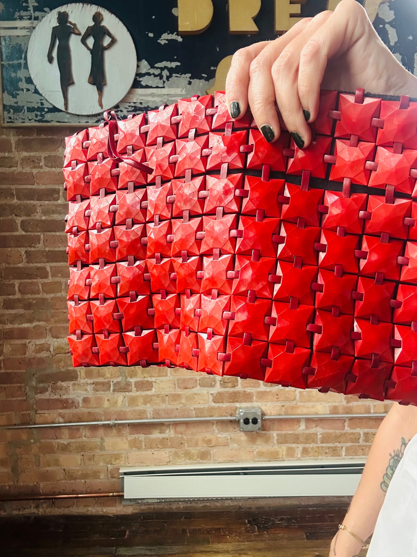 1940s PlasticFlex Red Clutch