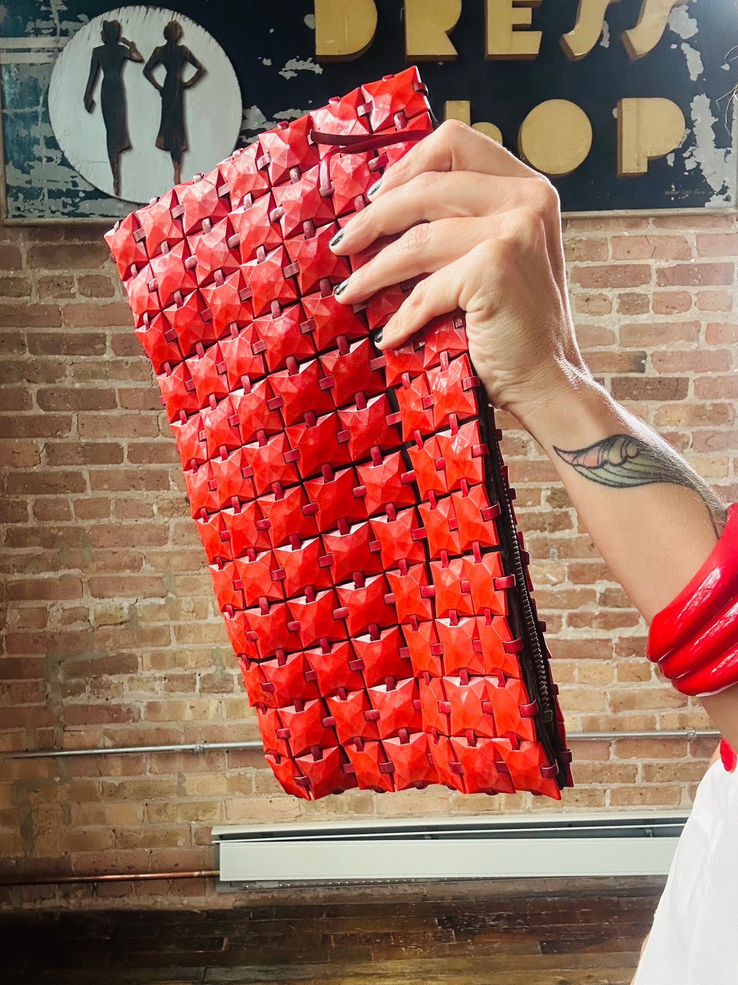 1940s PlasticFlex Red Clutch