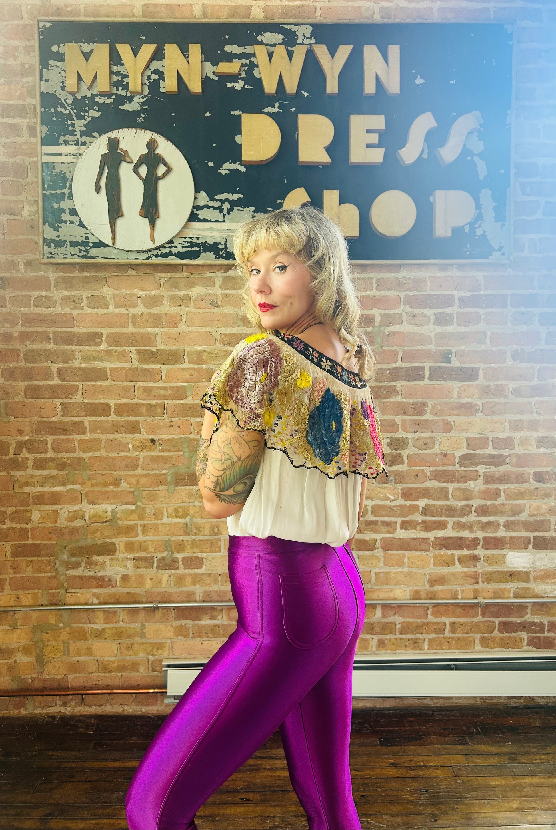 2000s American Apparel Iconic Purple Disco Pant - M/L