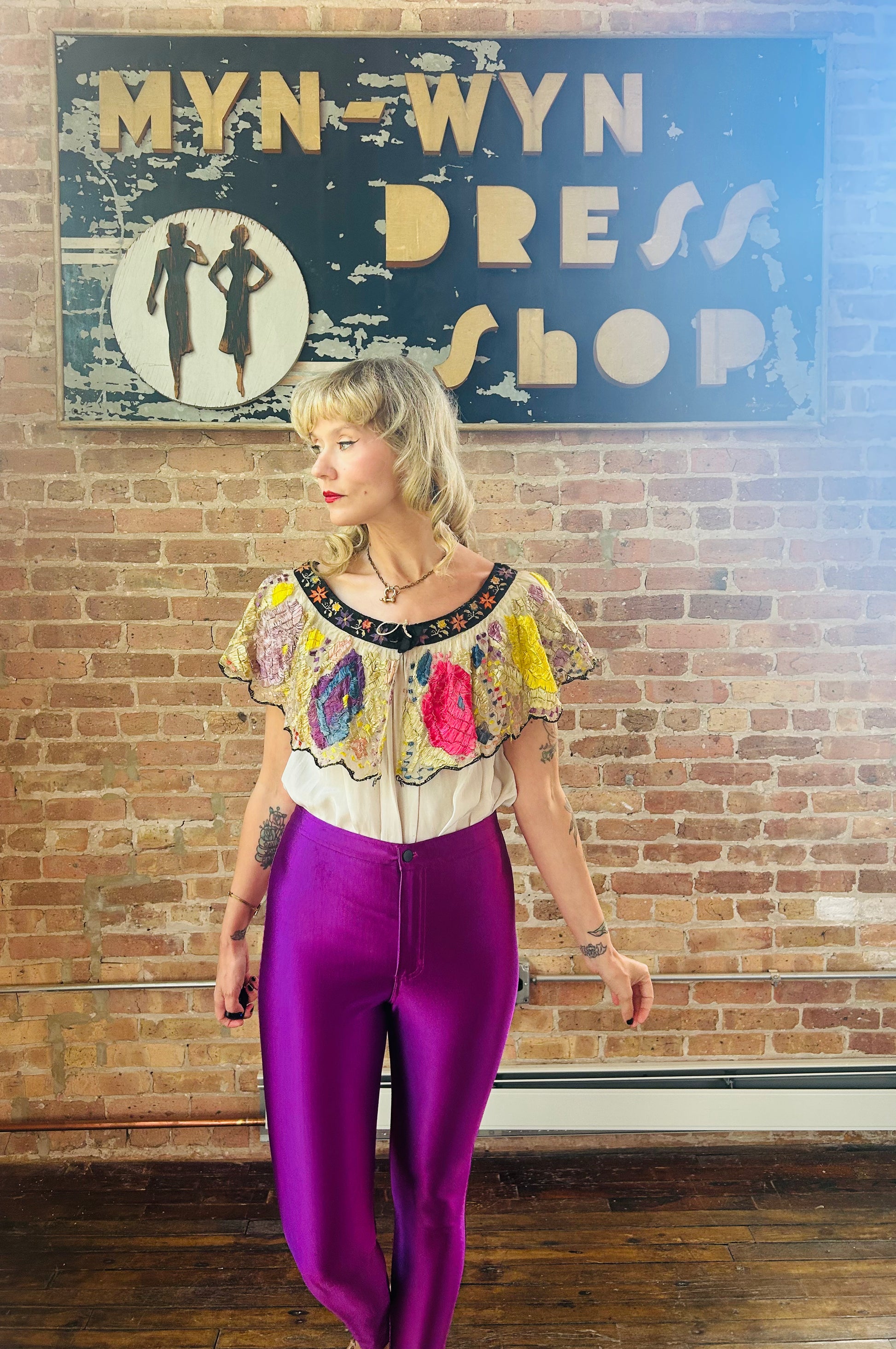 2000s American Apparel Iconic Purple Disco Pant - M/L
