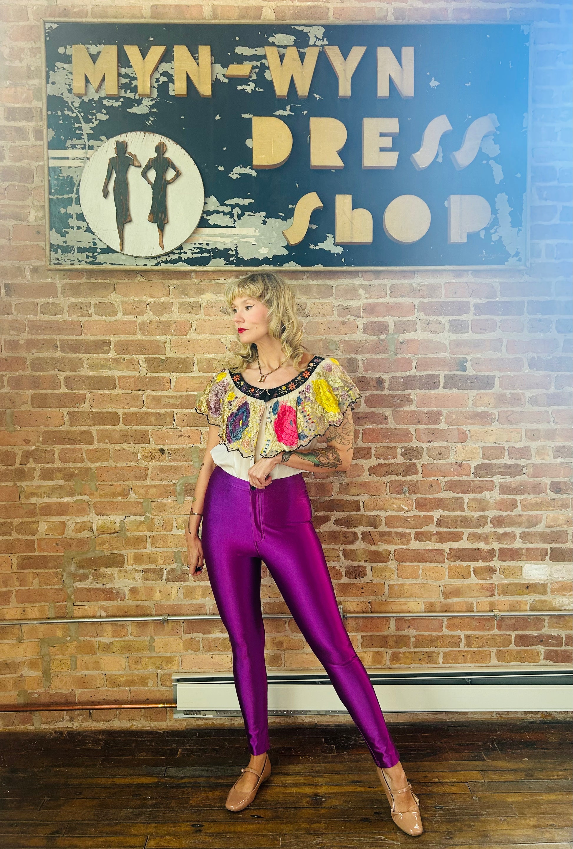 2000s American Apparel Iconic Purple Disco Pant - M/L