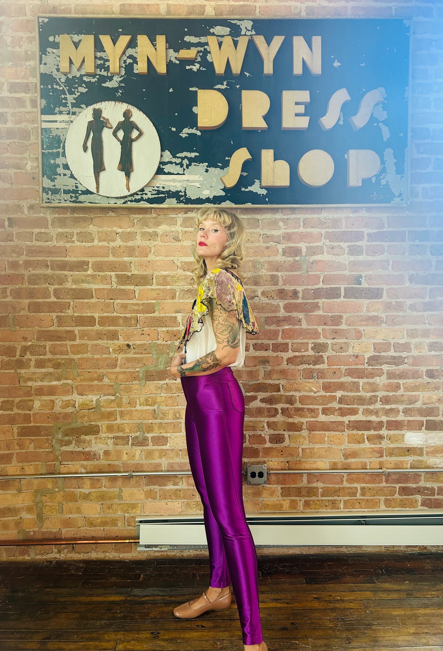 2000s American Apparel Iconic Purple Disco Pant - M/L