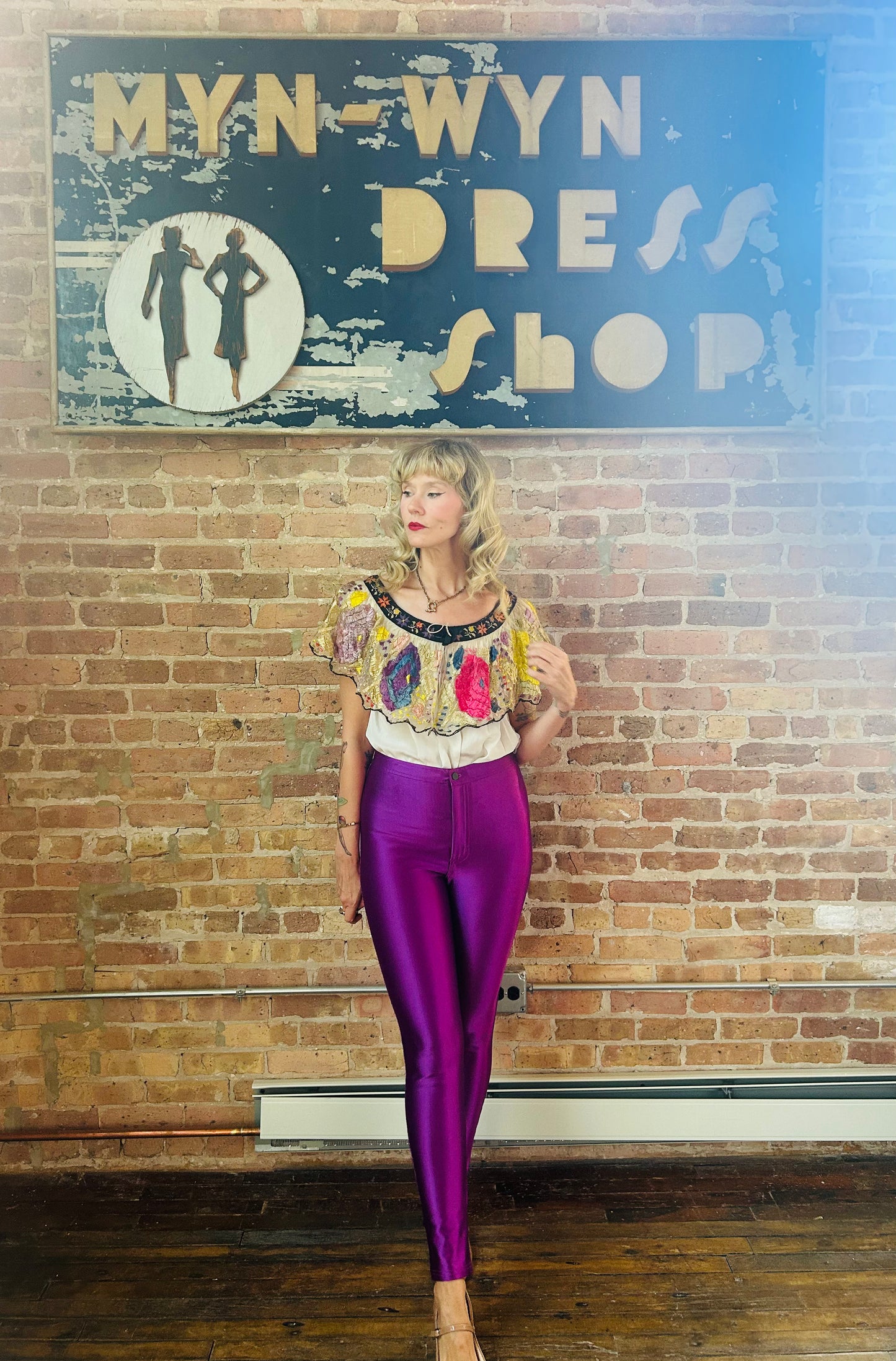 2000s American Apparel Iconic Purple Disco Pant - M/L