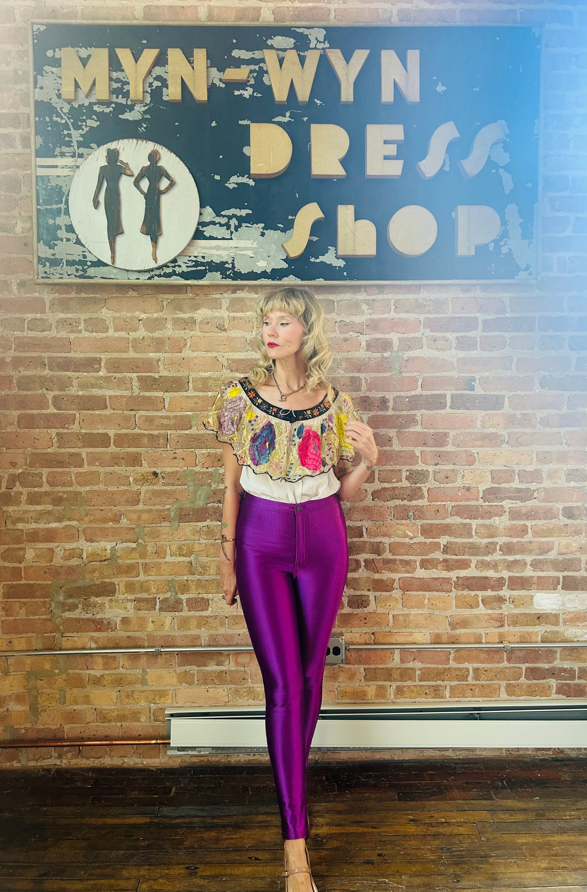 2000s American Apparel Iconic Purple Disco Pant - M/L