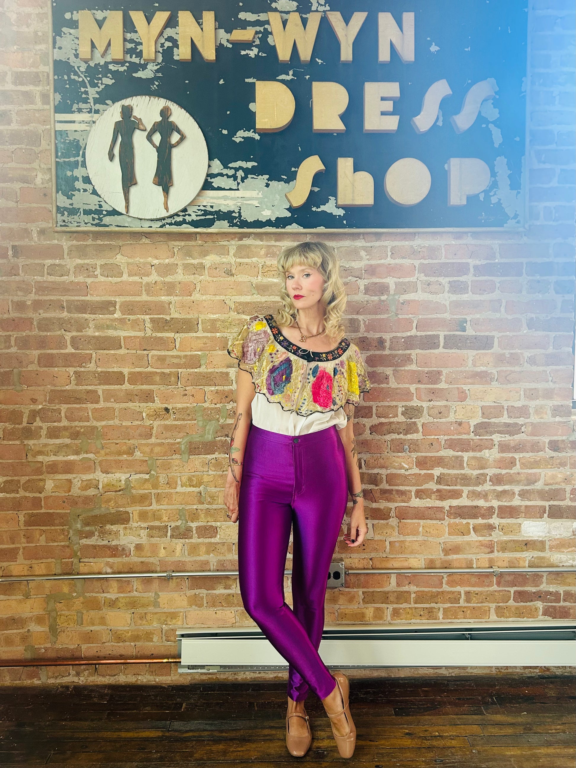 2000s American Apparel Iconic Purple Disco Pant - M/L