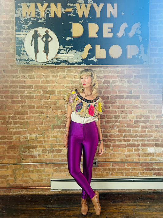 2000s American Apparel Iconic Purple Disco Pant - M/L