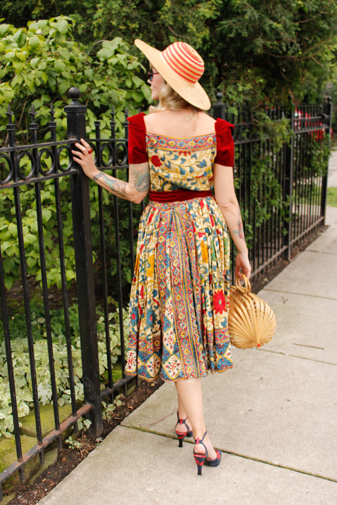 1940s Summer Woven Cartwheel Hat