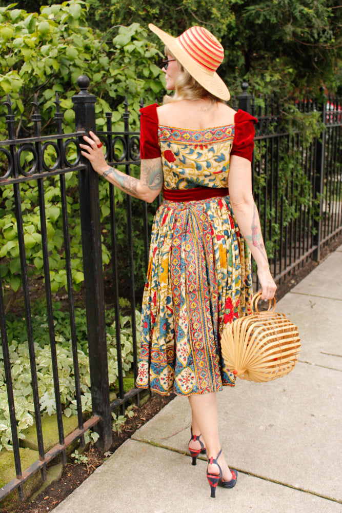 1940s Summer Woven Cartwheel Hat