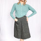 1950s Teal Ballantyne Cashmere Cardigan Sweater - Large