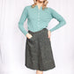1950s Sporteens Aline Striped Tweed Skirt - Small