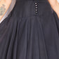 1950s Dior Style Silk Navy Dress - Small