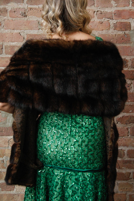 1940s Marmot Fur Stole 