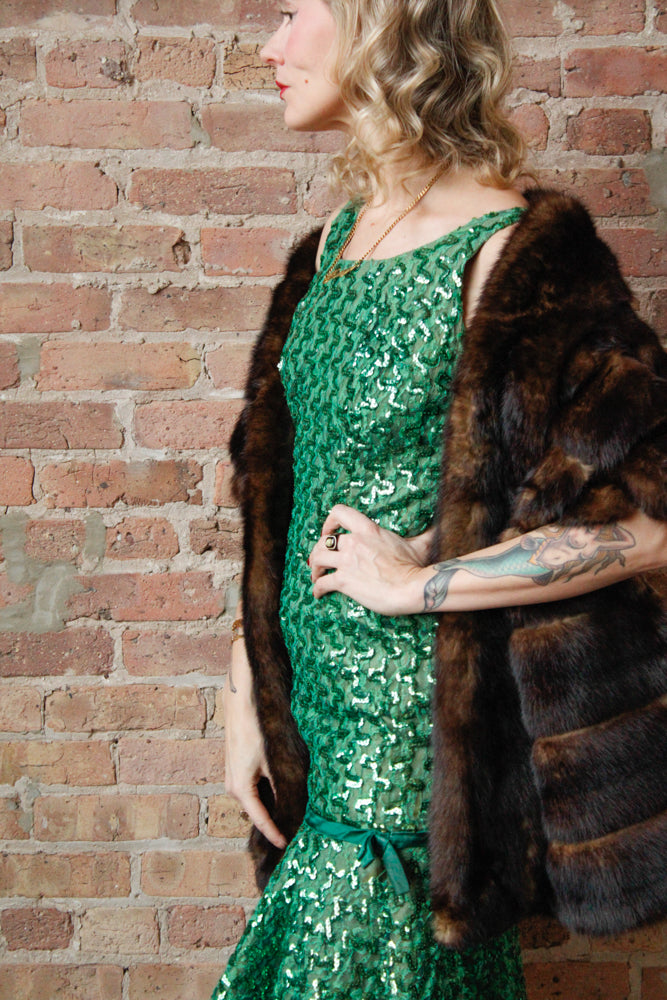 1940s Marmot Fur Stole 