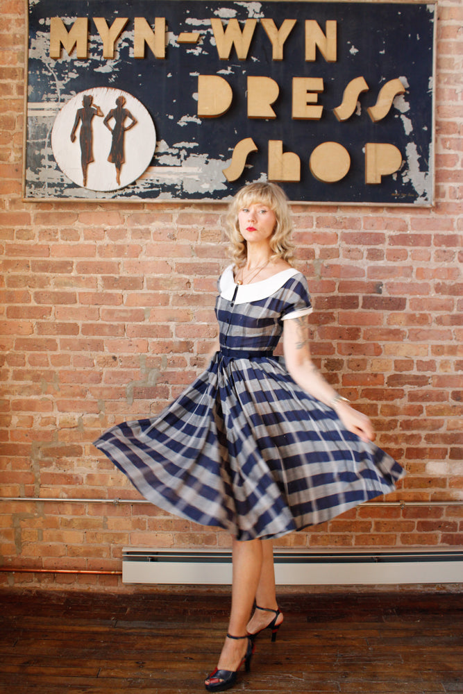 1950s Plaid Jonathan Logan Dress - Small
