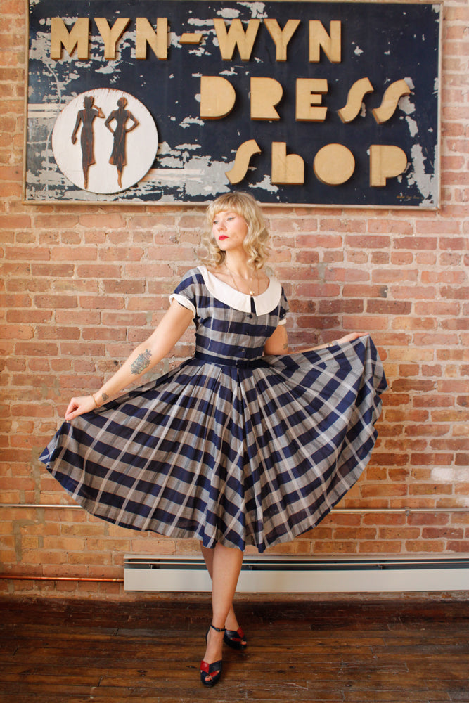 1950s Plaid Jonathan Logan Dress - Small