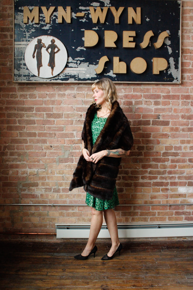 1940s Marmot Fur Stole 