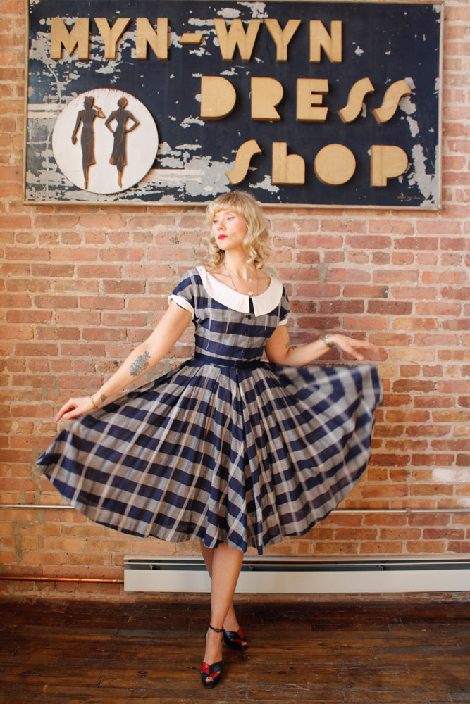 1950s Plaid Jonathan Logan Dress - Small
