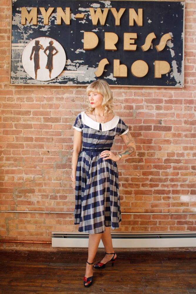 1950s Plaid Jonathan Logan Dress - Small