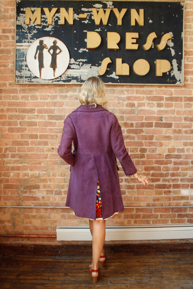 1960s Purple Suede Mr. Mort Coat - Medium