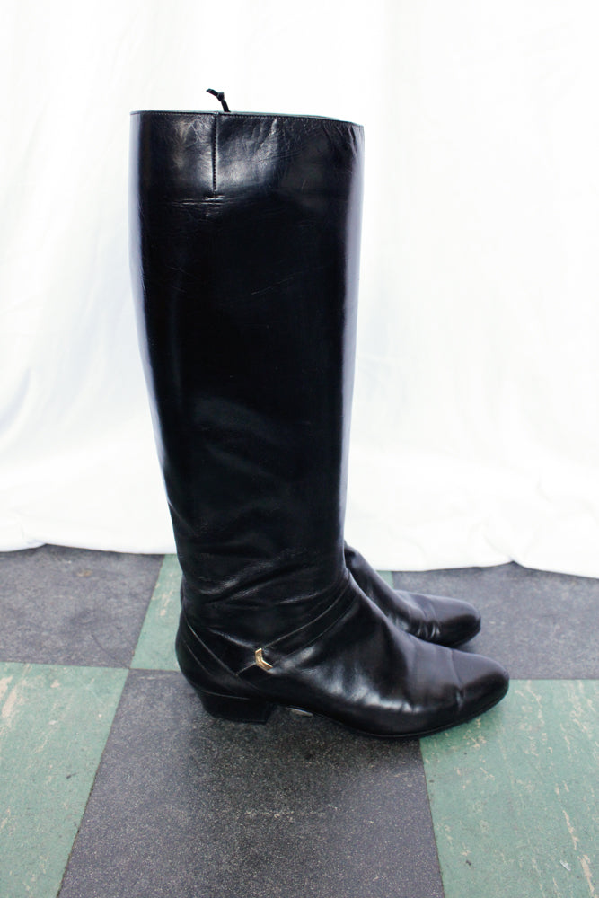 1990s Leather Ferragamo Boots - 7.5