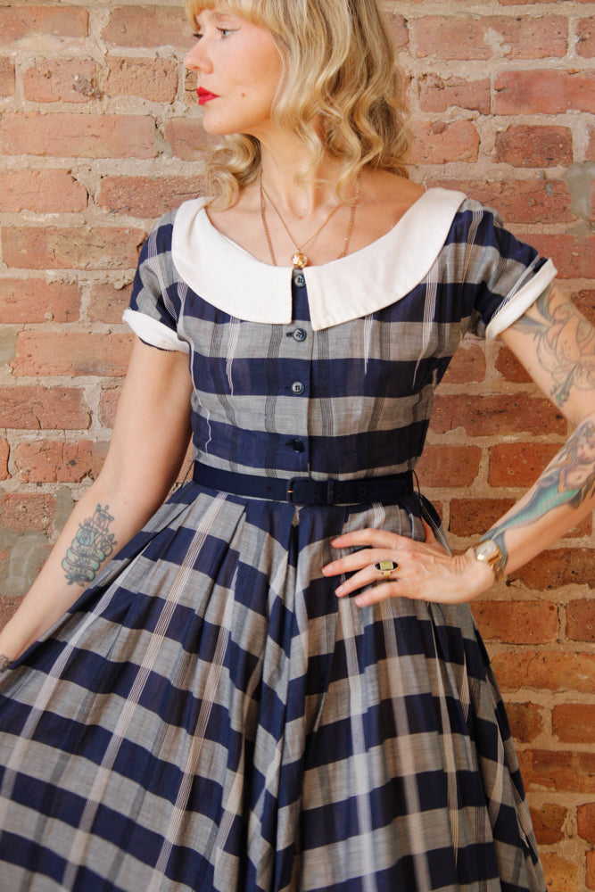 1950s Plaid Jonathan Logan Dress - Small