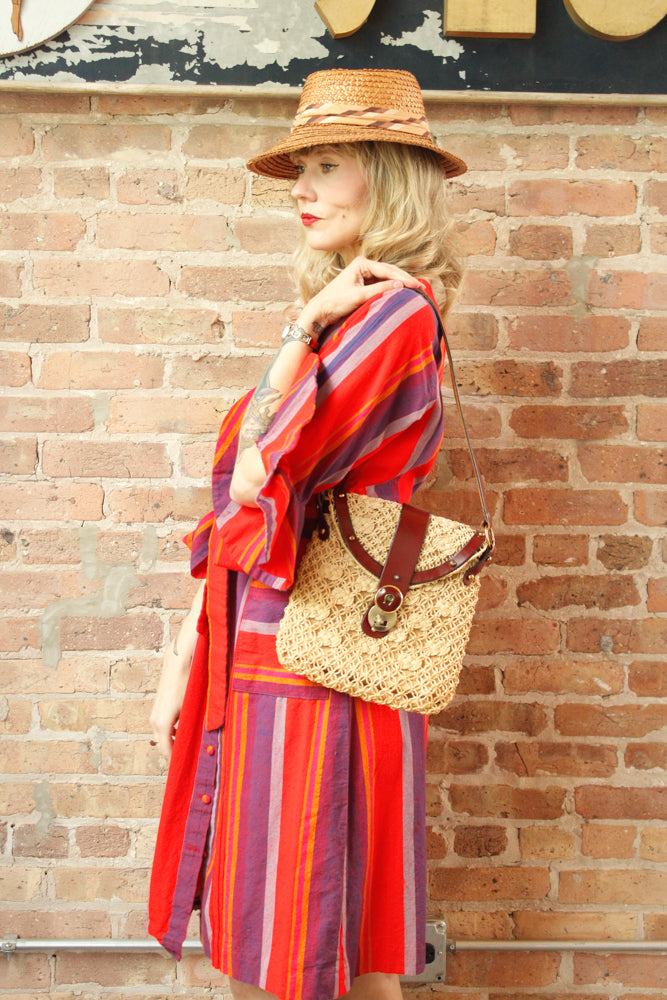 1940s Woven Straw Resort Hat - AS IS