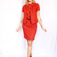 1960s Wool Orange & Navy Chester Weinberg Dress & Jacket - Small