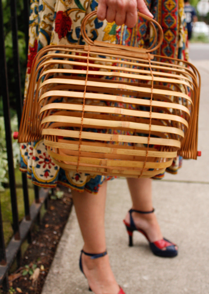 1940s Japanese Folding Bamboo Purse