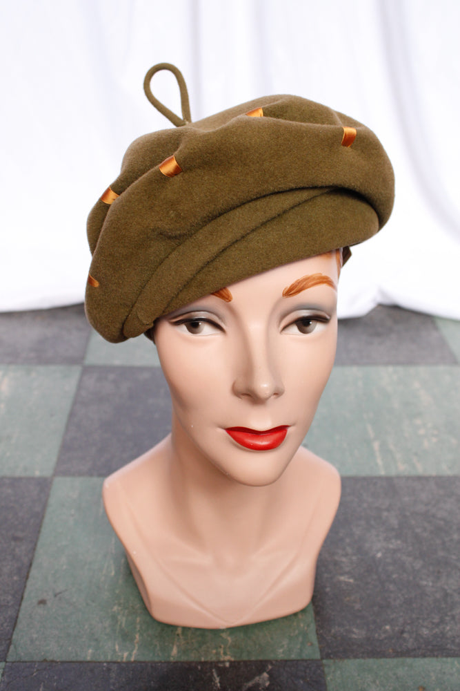 1960s MOD Herbert Bernard Green Wool Hat