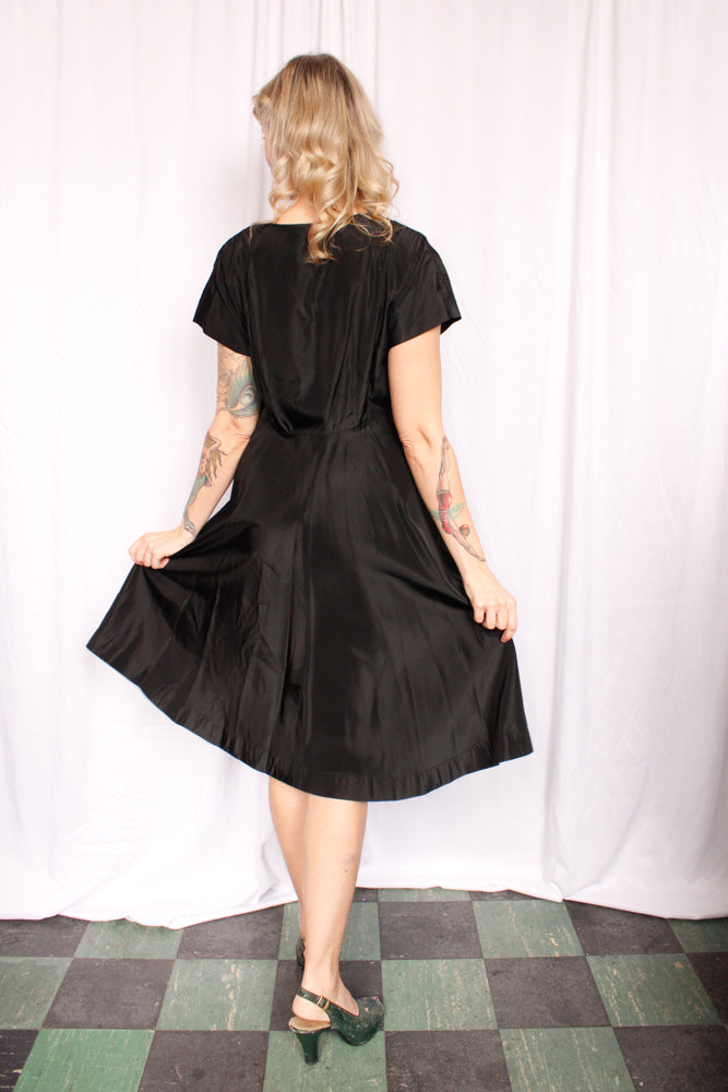 1950s Lady Petite Taffeta Dress & Jacket - M/L