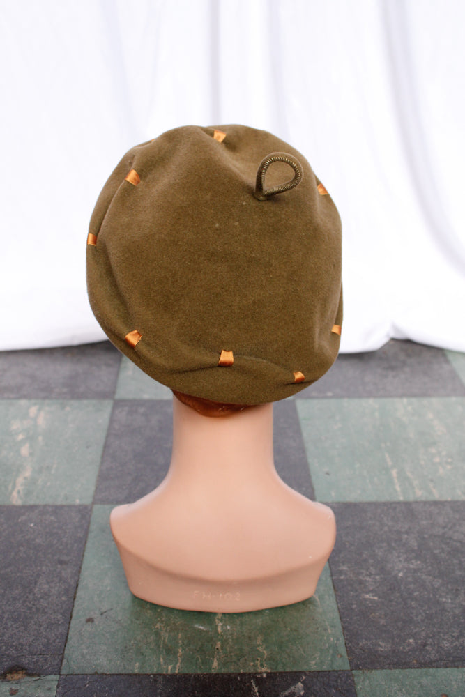 1960s MOD Herbert Bernard Green Wool Hat