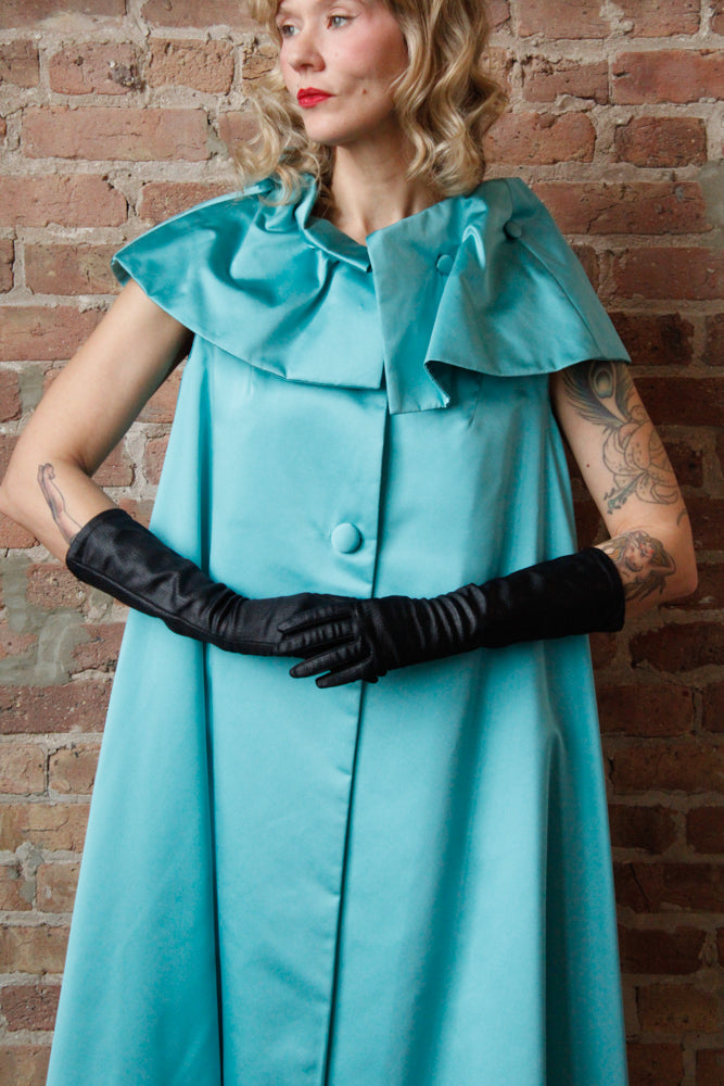 1960s Nylon Faux Snakeskin Pattern Evening Gloves