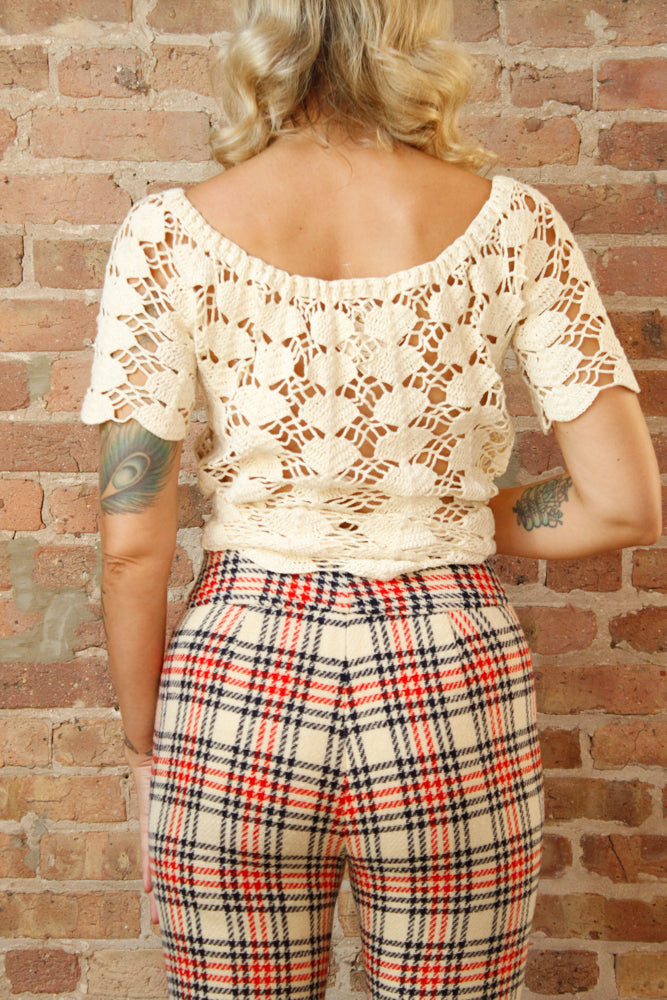 1960s Jack Winter Plaid Wool Pant - Small