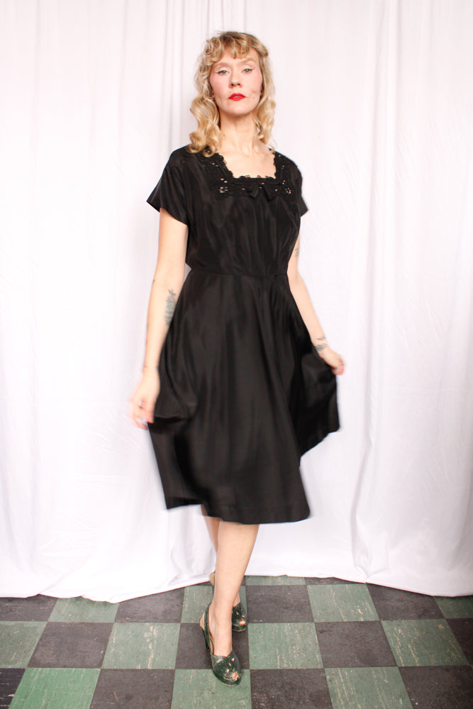 1950s Lady Petite Taffeta Dress & Jacket - M/L