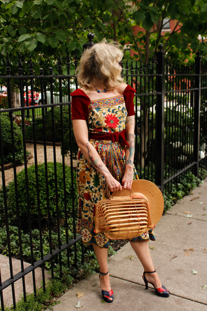1940s Japanese Folding Bamboo Purse