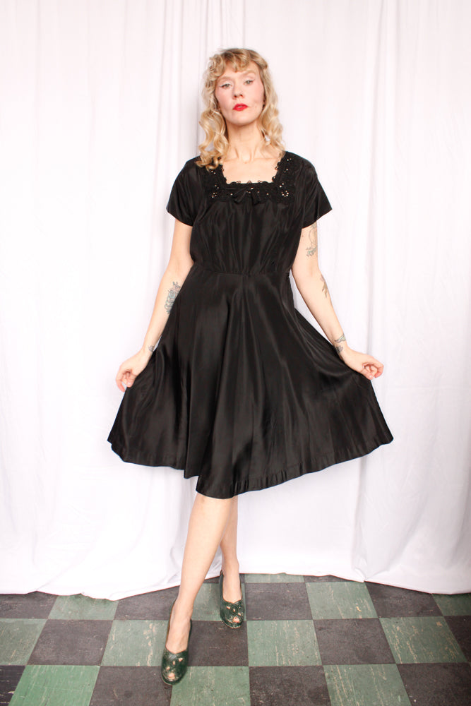 1950s Lady Petite Taffeta Dress & Jacket - M/L