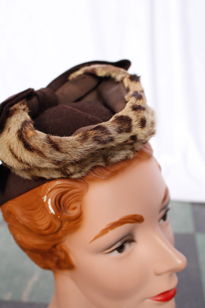 1930s Fur & Wool Tilt Hat 