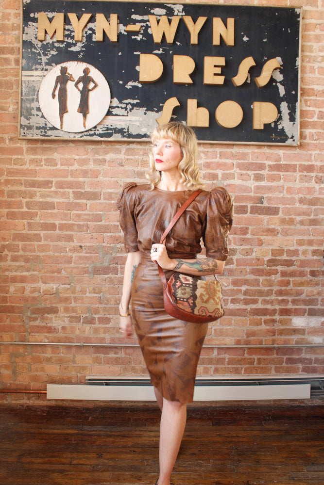 1980s Kiln & Leather Purse 