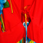 1970s Floral Tori Richards Red Jumpsuit - Medium