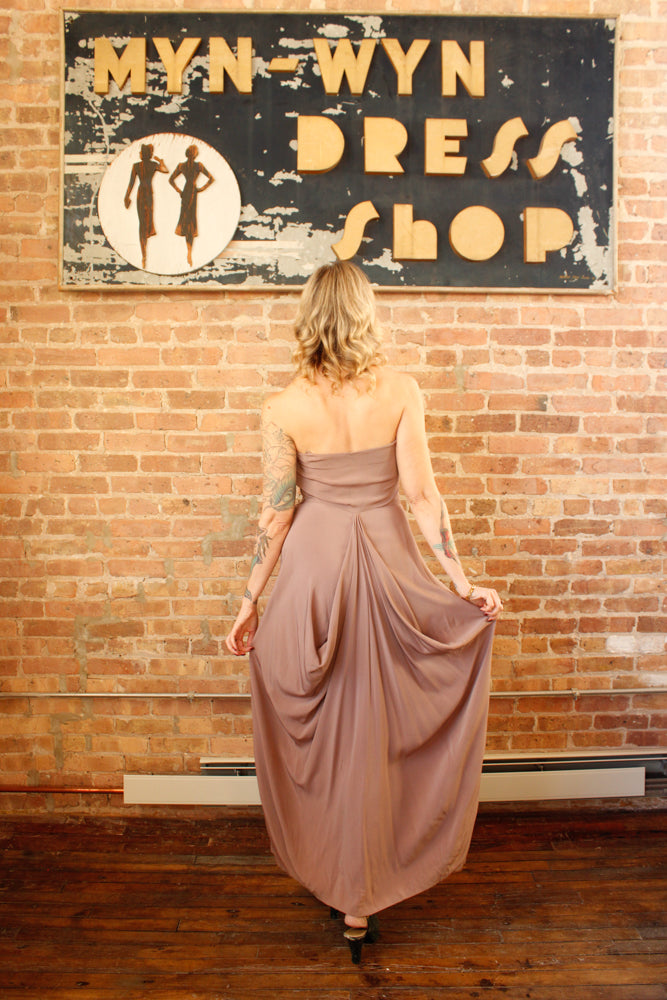 1940s Twilight Serenade Rayon Gown - S/M