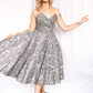 v1950s Silver Leaf Fred Perlberg Strapless Party Dress with Shawl - Small