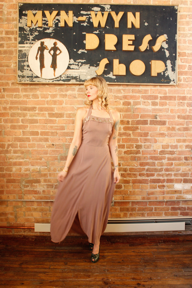 1940s Twilight Serenade Rayon Gown - S/M