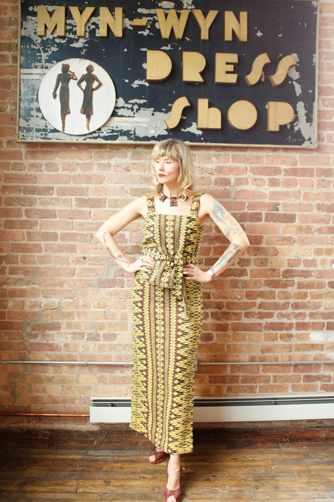 1970s 3pc Guatemalan Embroidered Top + Skirt + Jacket with belt - M/L